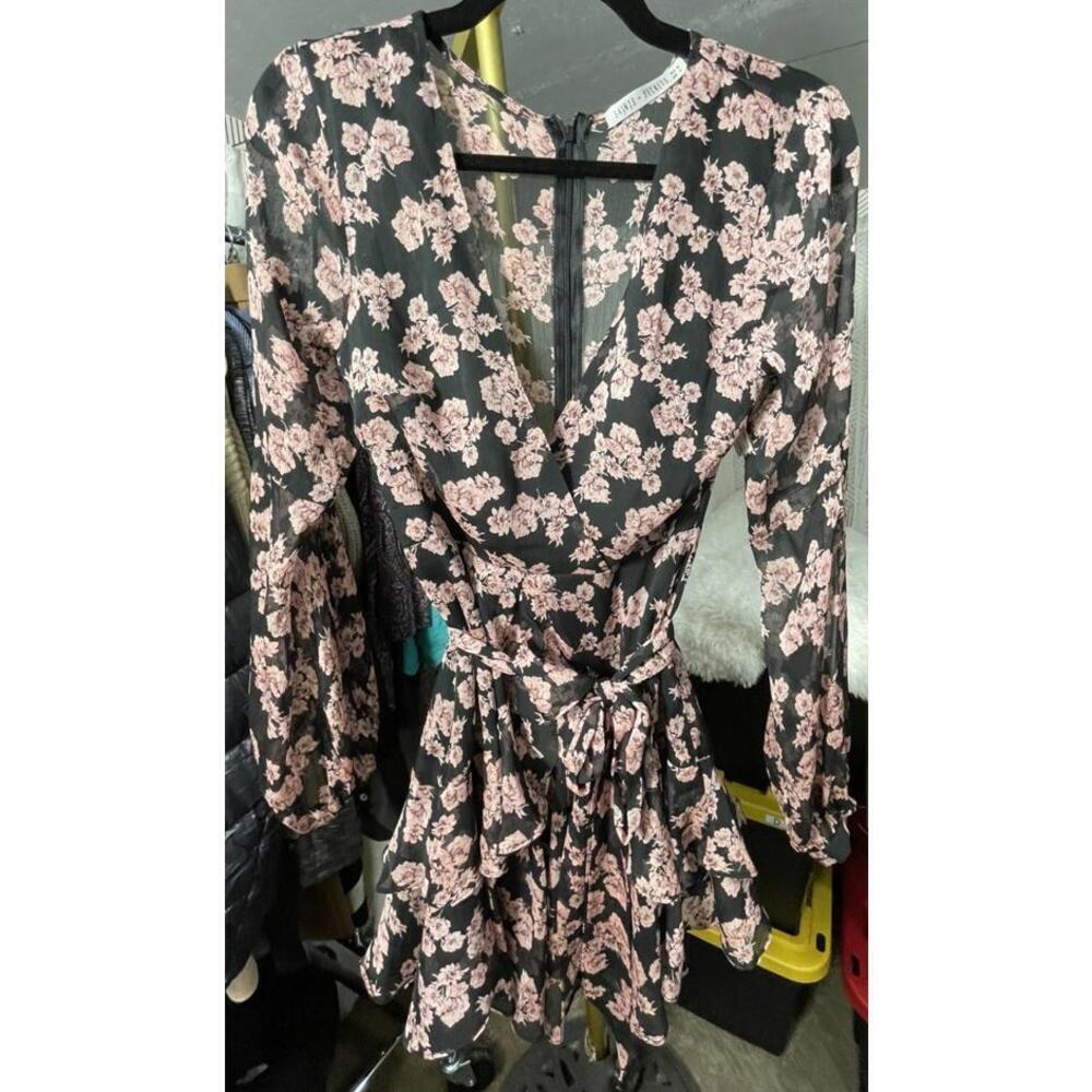 Saints + Secrets Dress Women’s Small Chiffon Floral Ruffle Mini